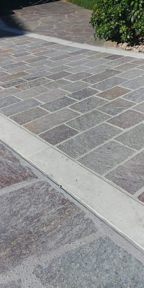 viale esterno pavimento porfido pietra Vicenza