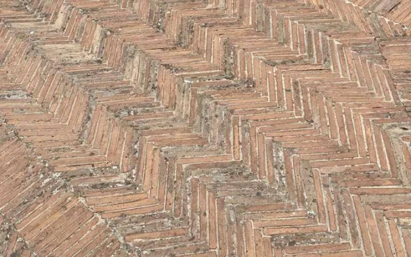 Antique terracotta flooring
