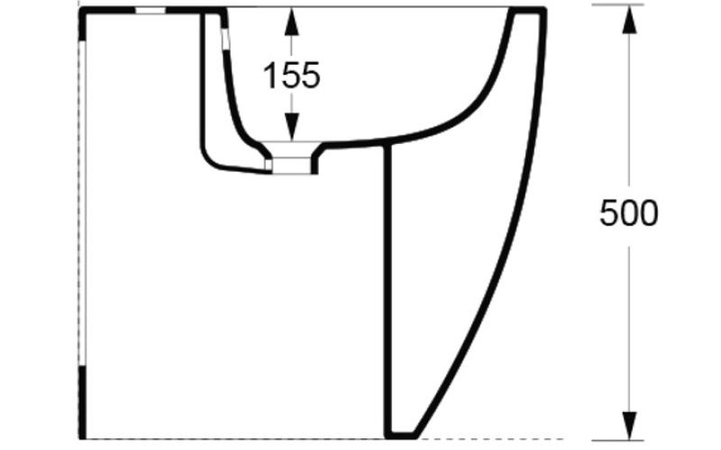 Bidet 50 cm, a terra e a filo muro Arkitea