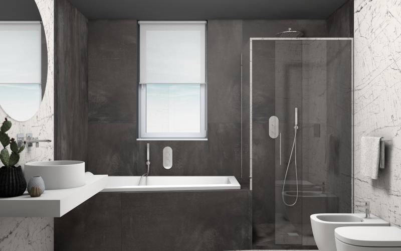 Modern black and white bathroom project Vicenza