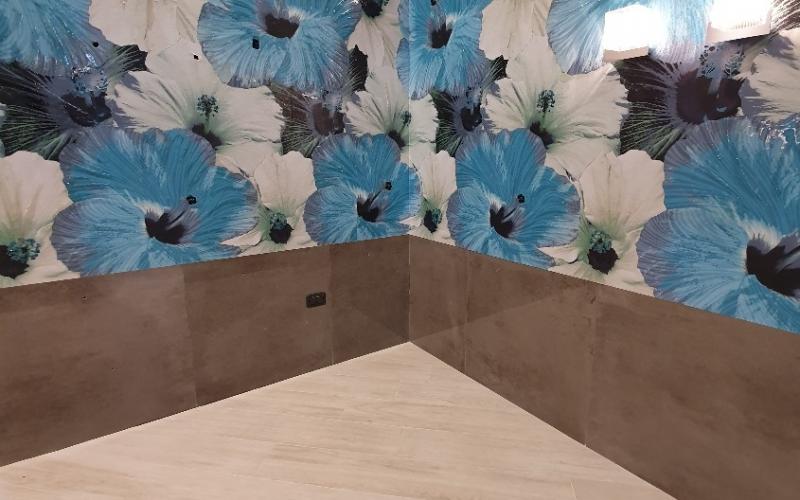 Floral wallpaper coverings bathroom Vicenza Verona