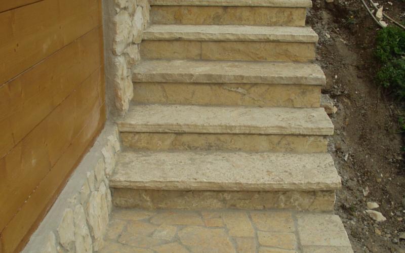 External rustic stone staircase