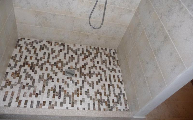 Mosaic shower tray made in Lonigo, Vicenza