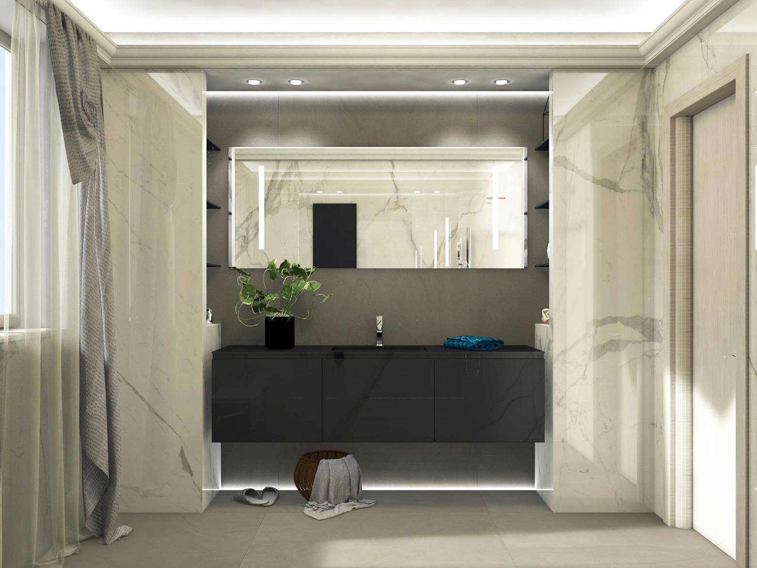 Un bagno moderno: il render del progetto per un nuovo bagno 