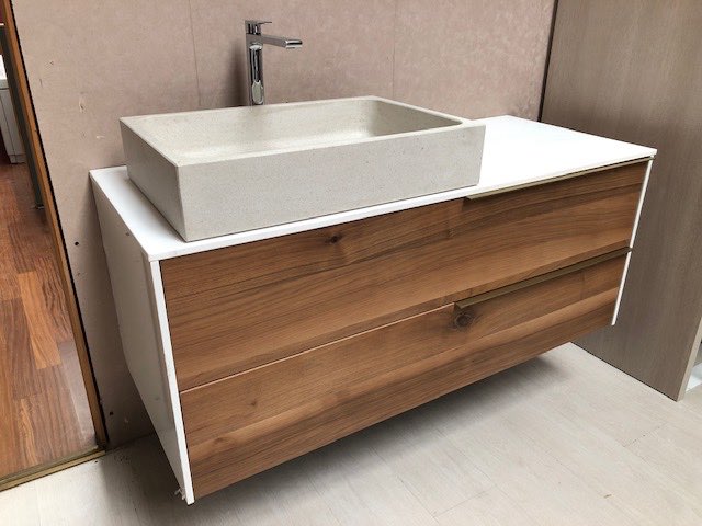 Mobile bagno noce antico biondo sospeso offerta outlet