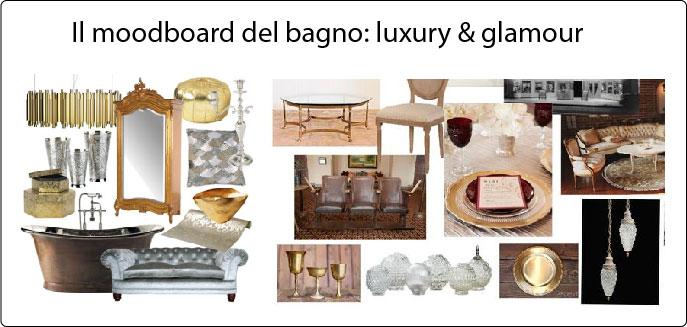 Il moodboard del bagno a Trissino