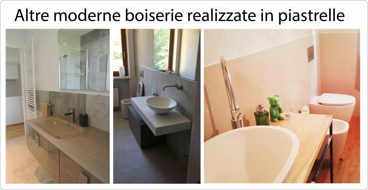 moderne boiserie in piastrelle