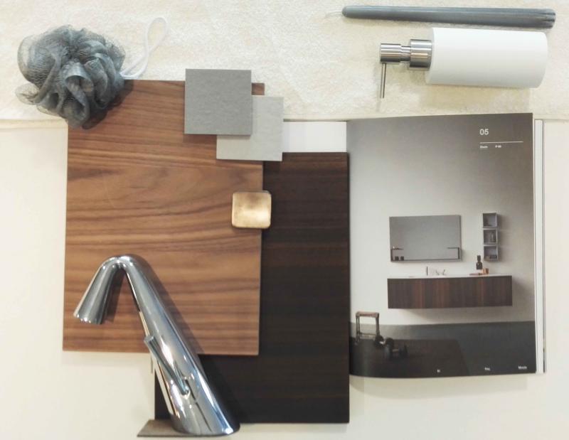 moodboard per un bagno: materiali e progetto