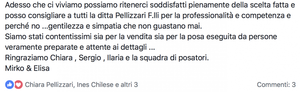 Opinioni sulla ditta fratelli pellizzari di Arzignano