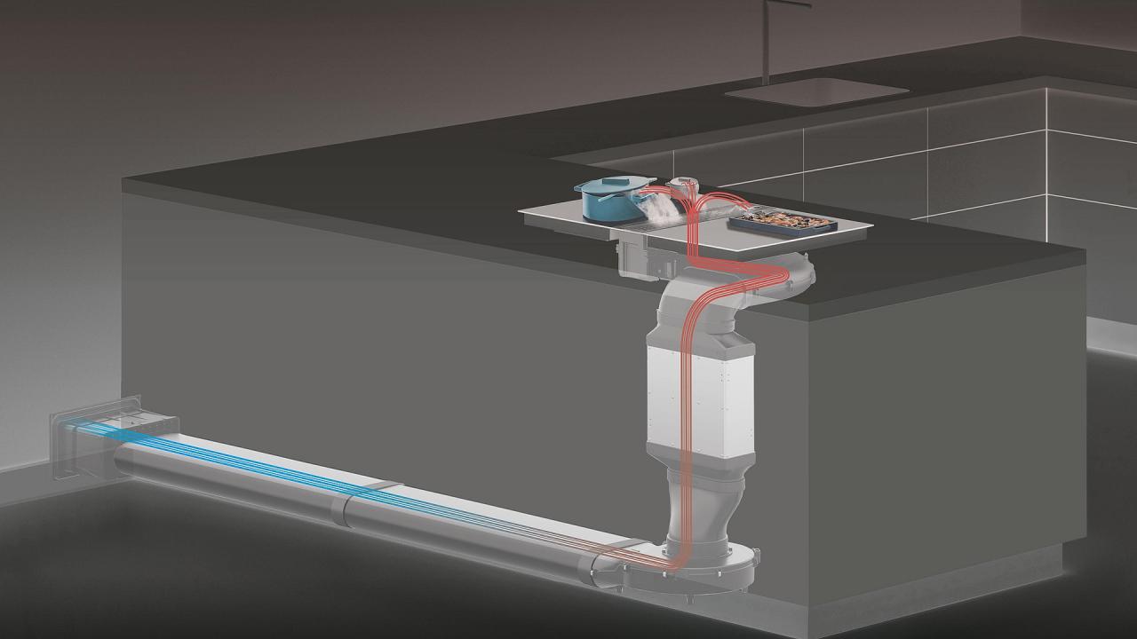 sistema aspirazione aspirante bora cucina