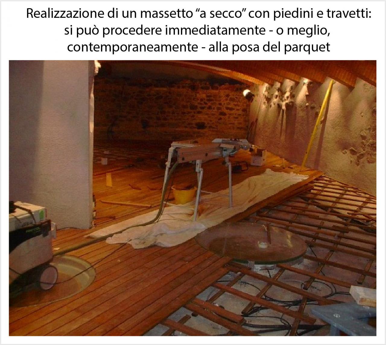 Esecuzione di massetto a secco