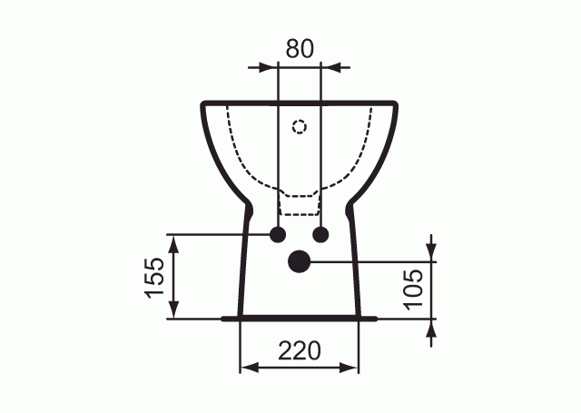 scheda tecnica di un bidè standard