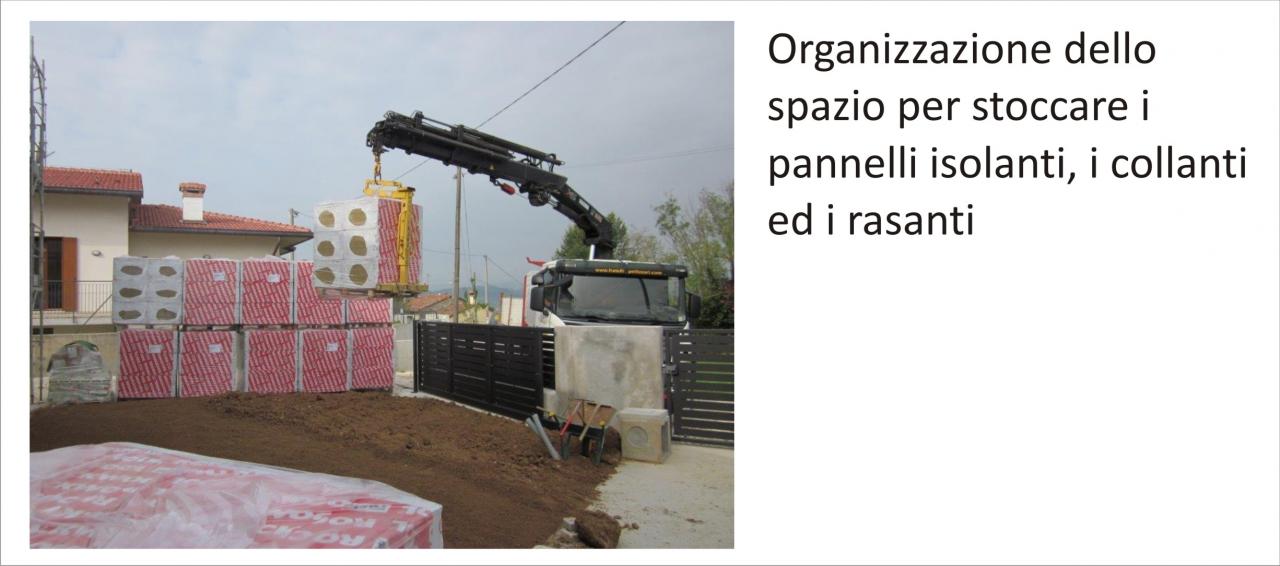 Organizzazione spazio per i materiali in cantiere