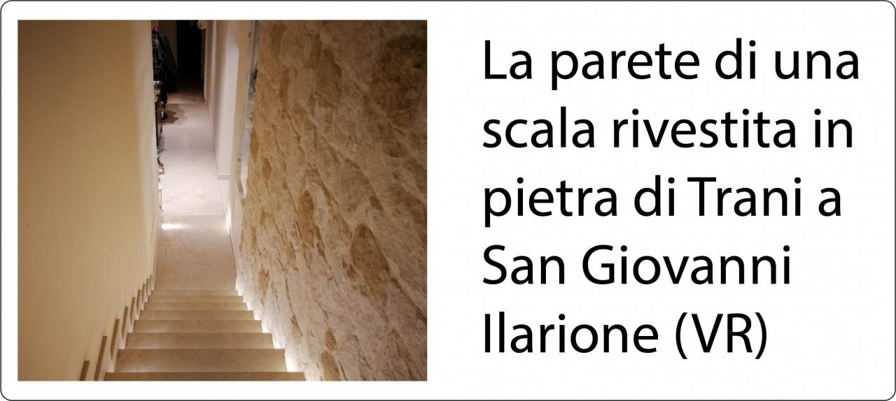 Rivestimento di parete scala in pietra di trani