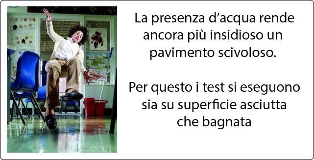 Le piastrelle bagnate sono ancora più scivolose