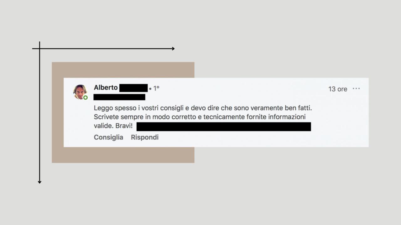 Referenza di un progettista sui nostri contenuti