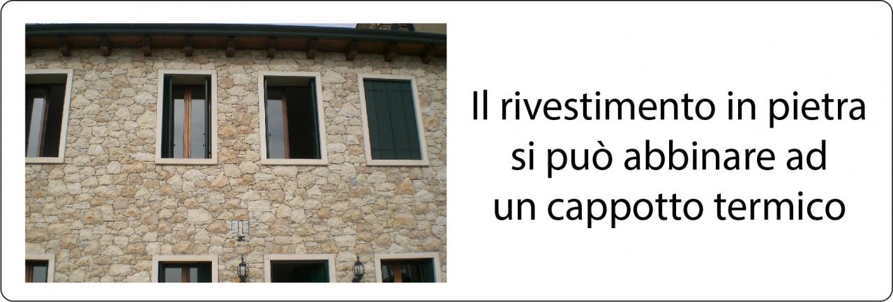 Il rivestimento in pietra si può abbinare ad un cappotto